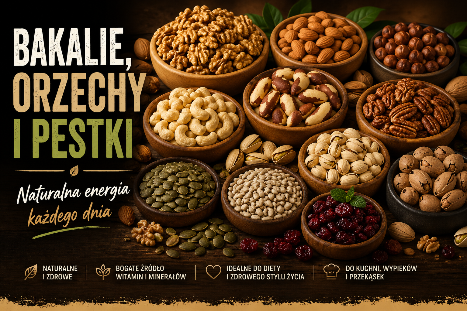 Bakalie orzechy pestki